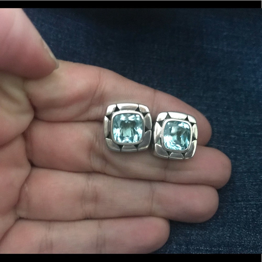 John Hardy authentic 925 blue topaz earrings.
